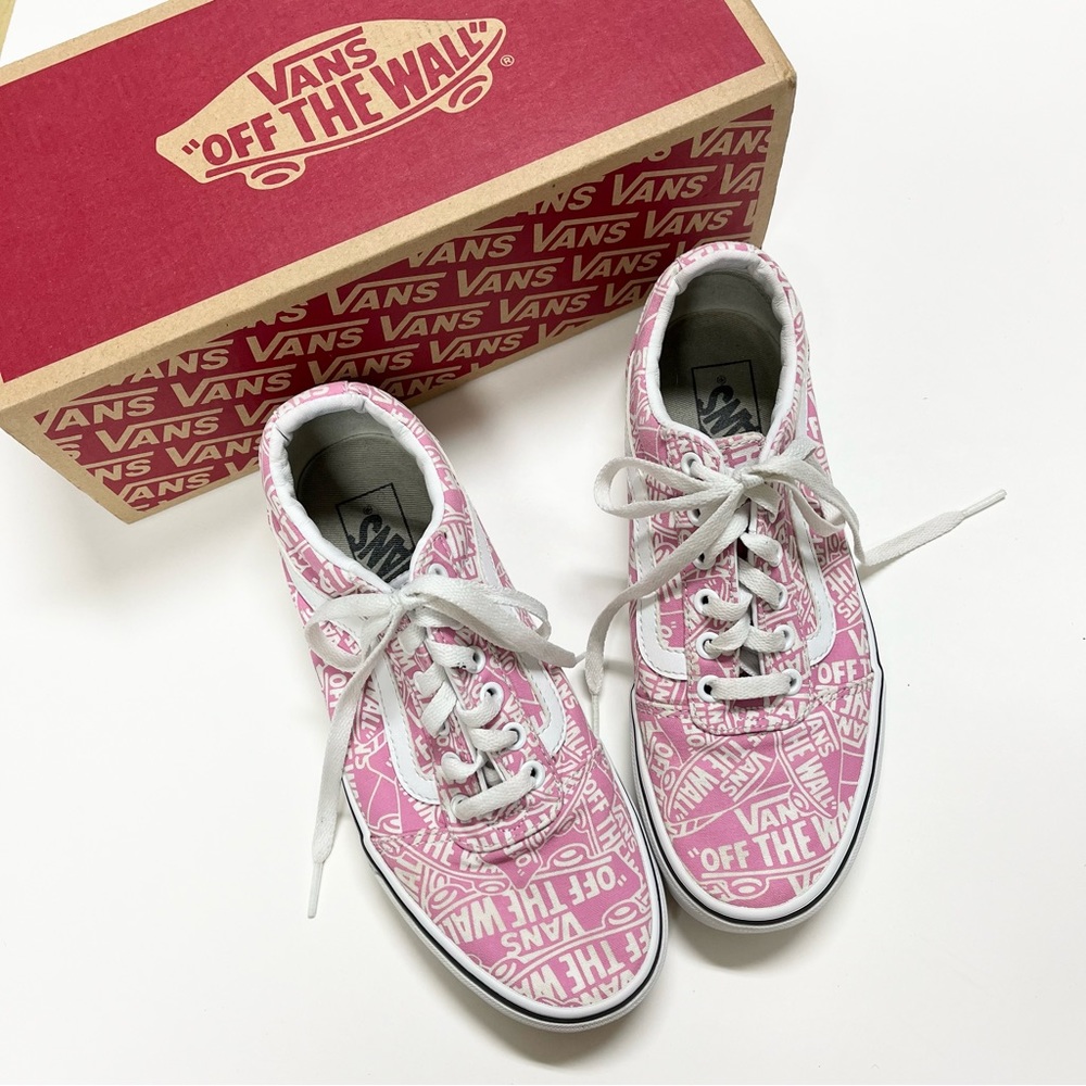 Vans Off The Wall Pink Logo Sneakers Women’s Size 8